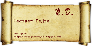 Meczger Dejte névjegykártya